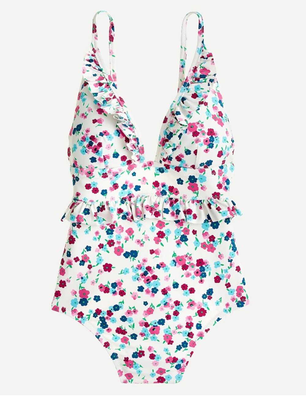 J. Crew Ruffle V-neck Swimsuit 0